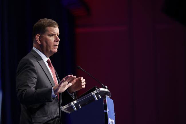&copy Bloomberg. Marty Walsh, US secretary of labor, speaks during the SelectUSA Investment Summit in National Harbor, Maryland, US, on Tuesday, June 28, 2022. The summit is dedicated to promoting foreign direct investment (FDI) and has directly impacted more than $57.9 billion in new US investment projects, according to the organizers.