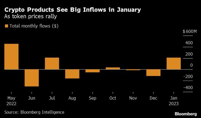 Crypto Funds Notch Big January Inflows Amid Surge for Tokens