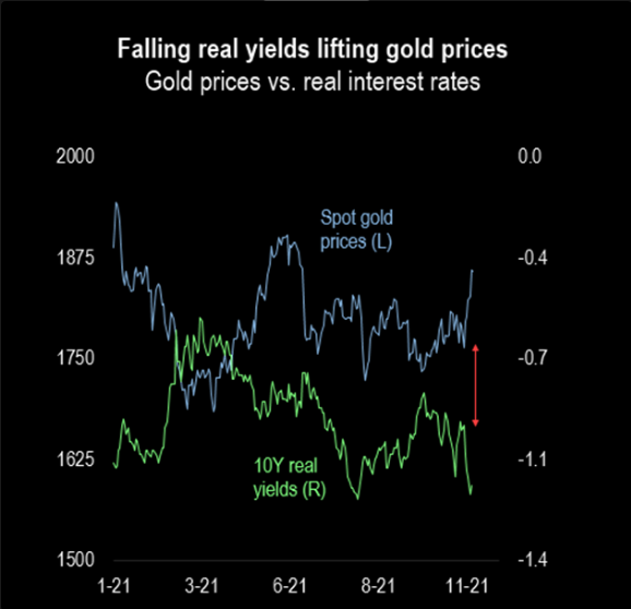 Gold Prices vs Real Interest Rates