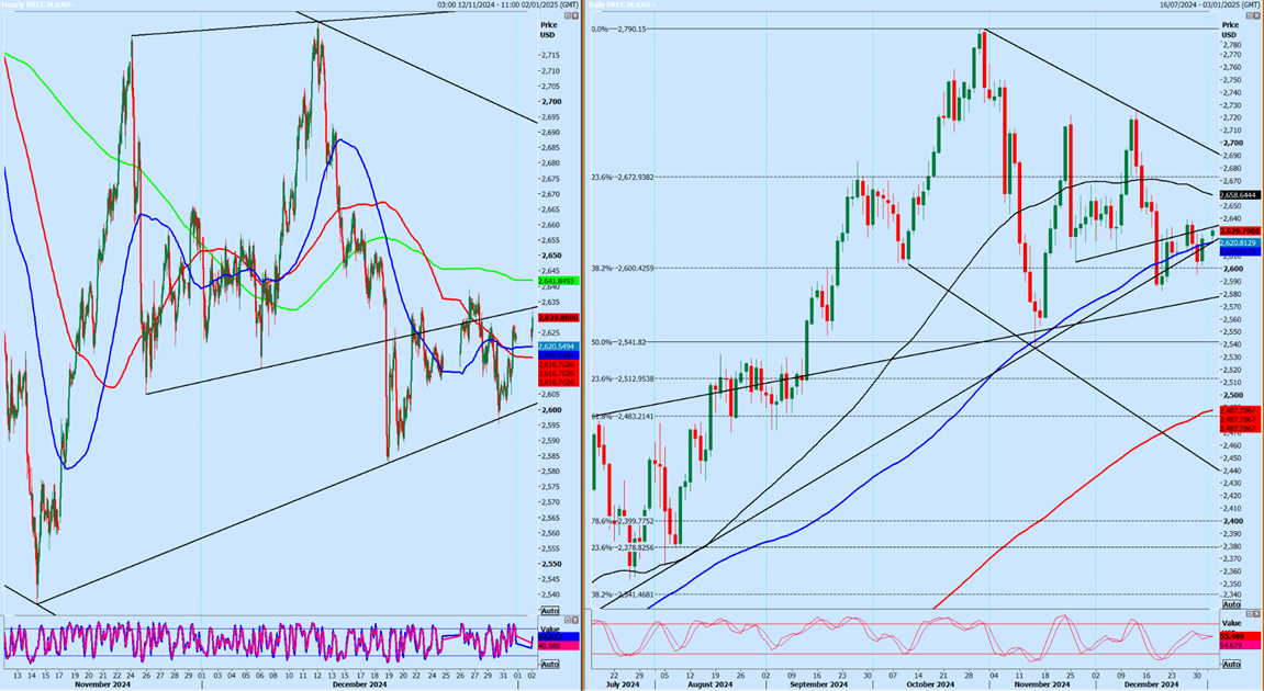 Gold-1-Hr and Daily Chart