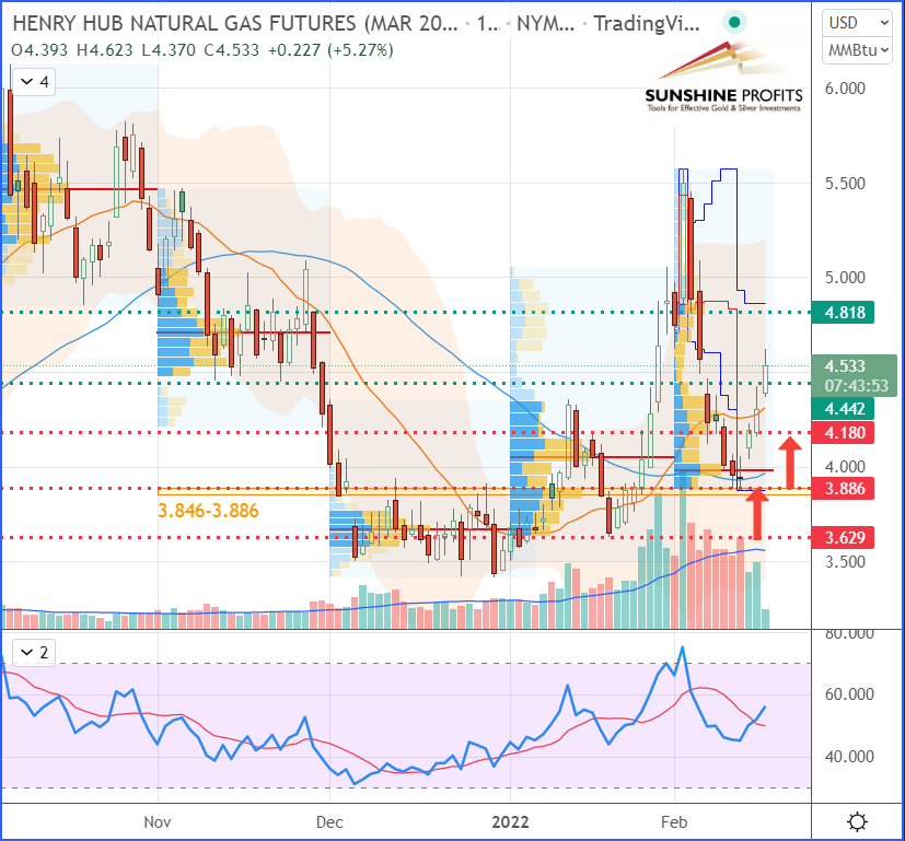 Henry Hub Natural Gas (NGH22) Futures Chart.