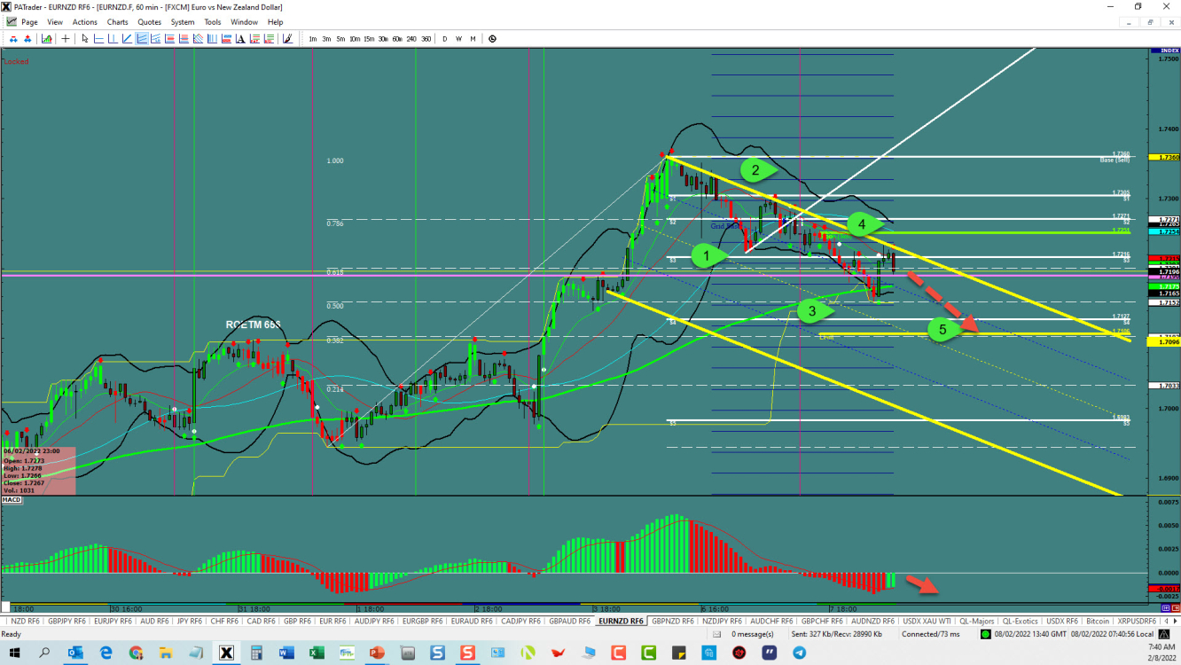 EUR/NZD price chart.