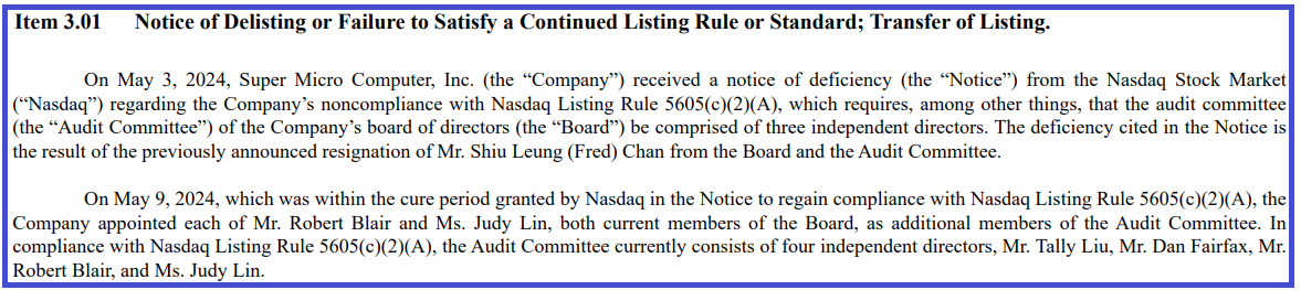 Notice of Delisting