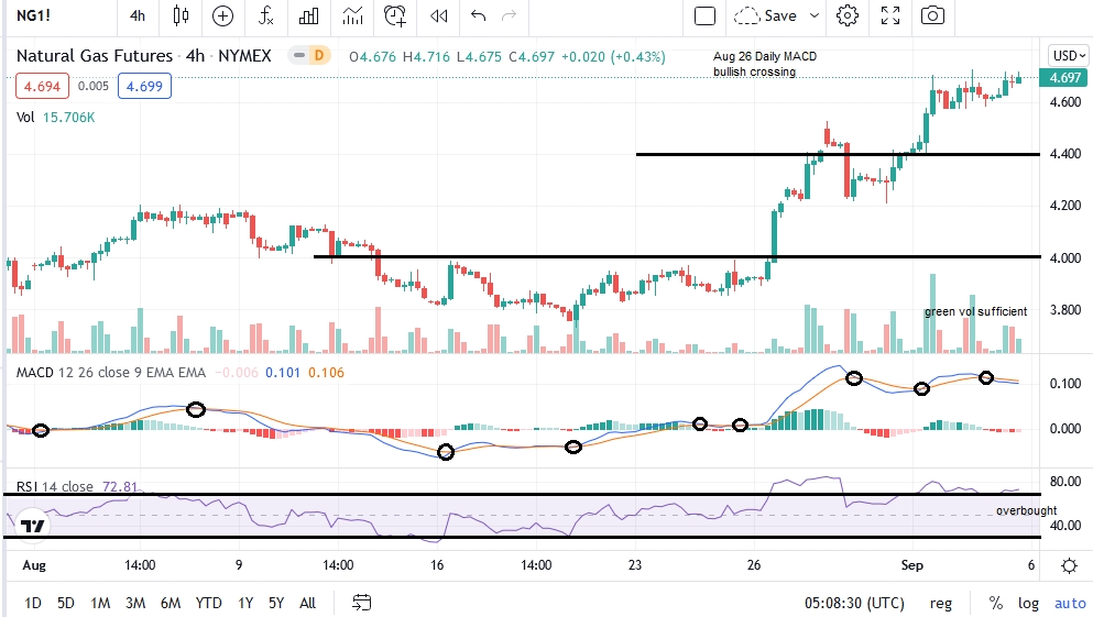 Nat Gas 4-H Chart