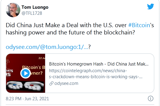 Tweet - Tom Luongo