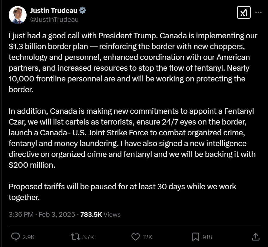 Justin Trudeau Tweet