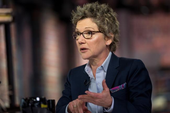 © Bloomberg. Mary Daly, president of the Federal Reserve Bank of San Francisco, speaks during a Bloomberg Television interview in San Francisco, California, U.S., on Wednesday, Nov. 13, 2019. Daly said that monetary is in a good place given healthy momentum in the economy and consumer spending, despite headwinds from weaker business investment and manufacturing.