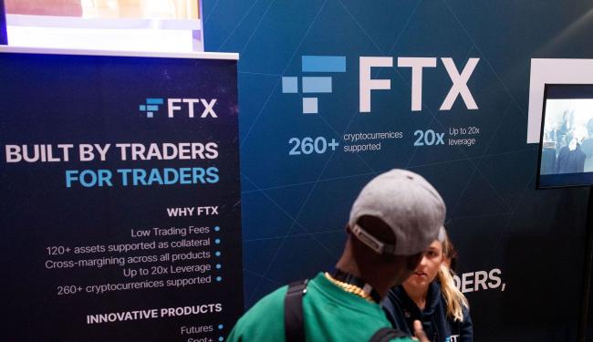 © Bloomberg. The FTX booth at the Blockchain Week Summit in Paris, France, on Wednesday, April 13, 2022. The three-day conference brings together the brightest minds, business professionals and leading investors to help you navigate the blockchain industry, according to the event's organisers. Photographer: Benjamin Girette/Bloomberg