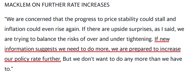 Maclem on Futher Rate Increases