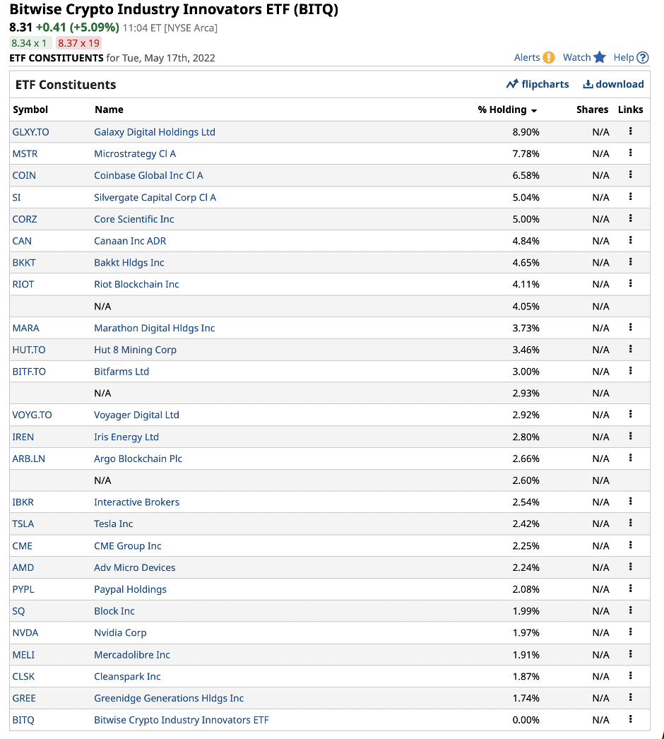 BITQ ETF Holdings.