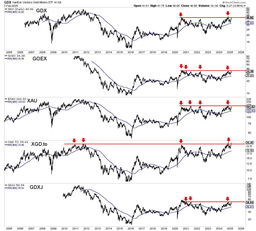 GDX, GOEX, GDXJ, XAU, XGD Chart