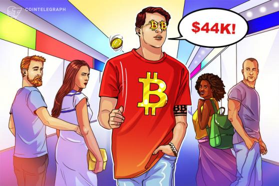 Bitcoin erases May crash losses as BTC price rebounds to $44K 