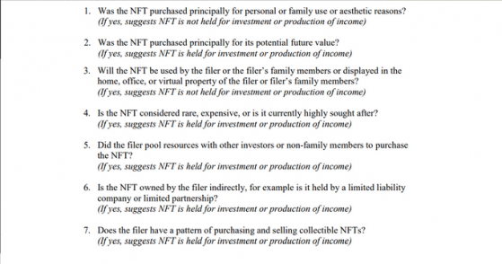 US agency releases legal advisory on NFT investments