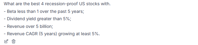 Recession-Proof US Stocks Criteria