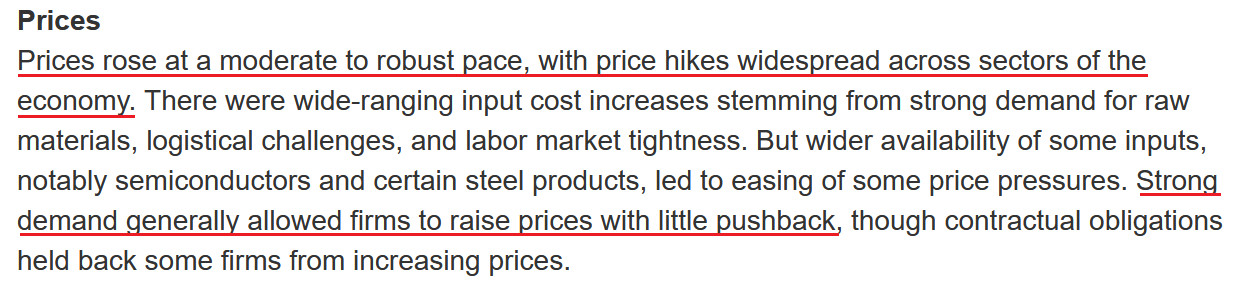 US Fed Statement - Prices